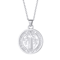 Sterling Silver Saint Benedict Necklace Medal