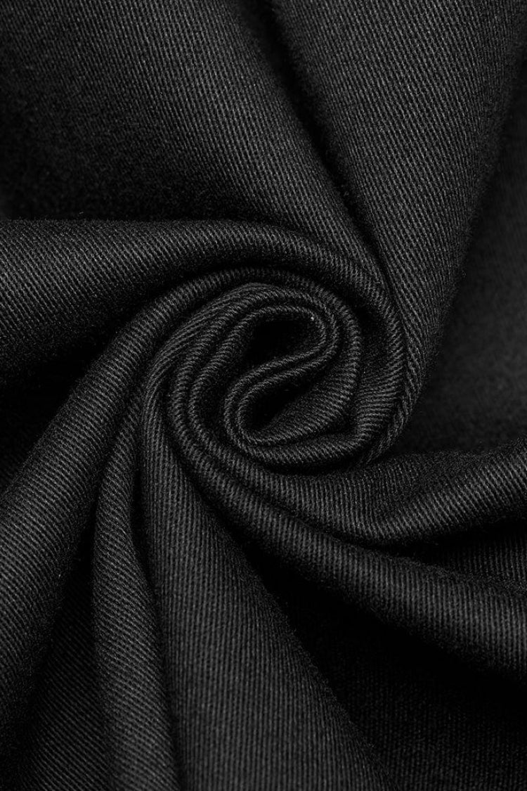 Black Hollow Hole Stitching Steampunk Blouse
