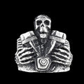 Deaths Motorcycle Club Skull Pendant