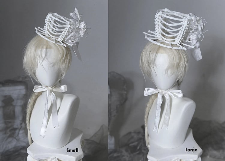 [pre-order Deadline: June 8] Phantom Knight Series Flower Veil Skeleton Hat + Mini Hat