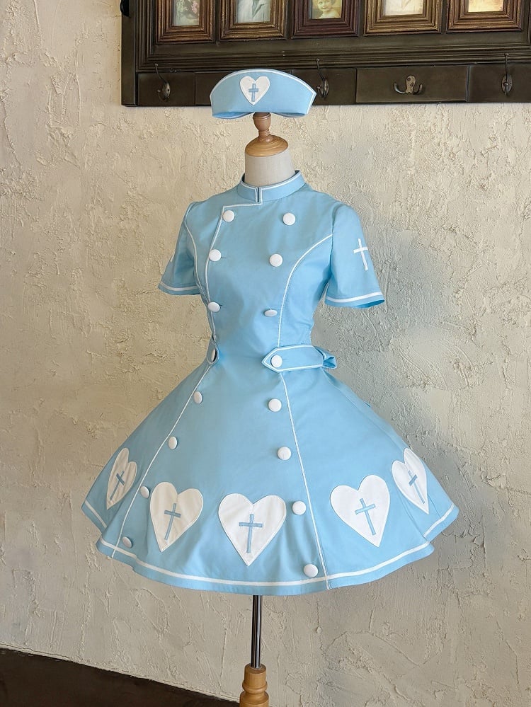 [pre-order Deadline: May 4] Heart Cross Nurse Cosplay Lolita Dress