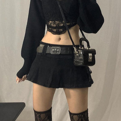 Denim Punk Miniskirt