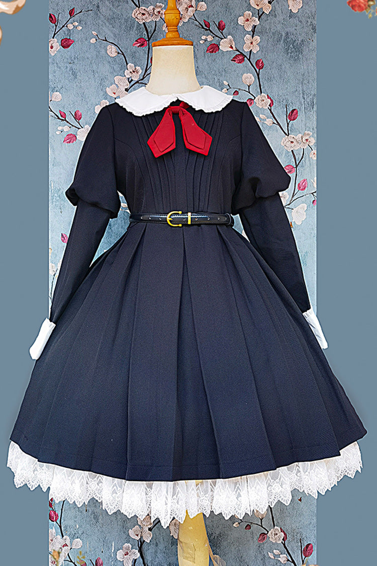 [violent Maid] Long Puff Sleeves Bowknot Classic Lolita Dress 2 Colors