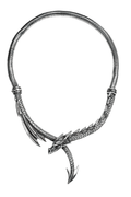 Dragon Necklace With Spined Tail and Pewter Finish