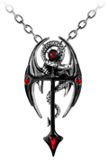 Dramatic Draconkreuz Pendant With Red Austrian Crystals