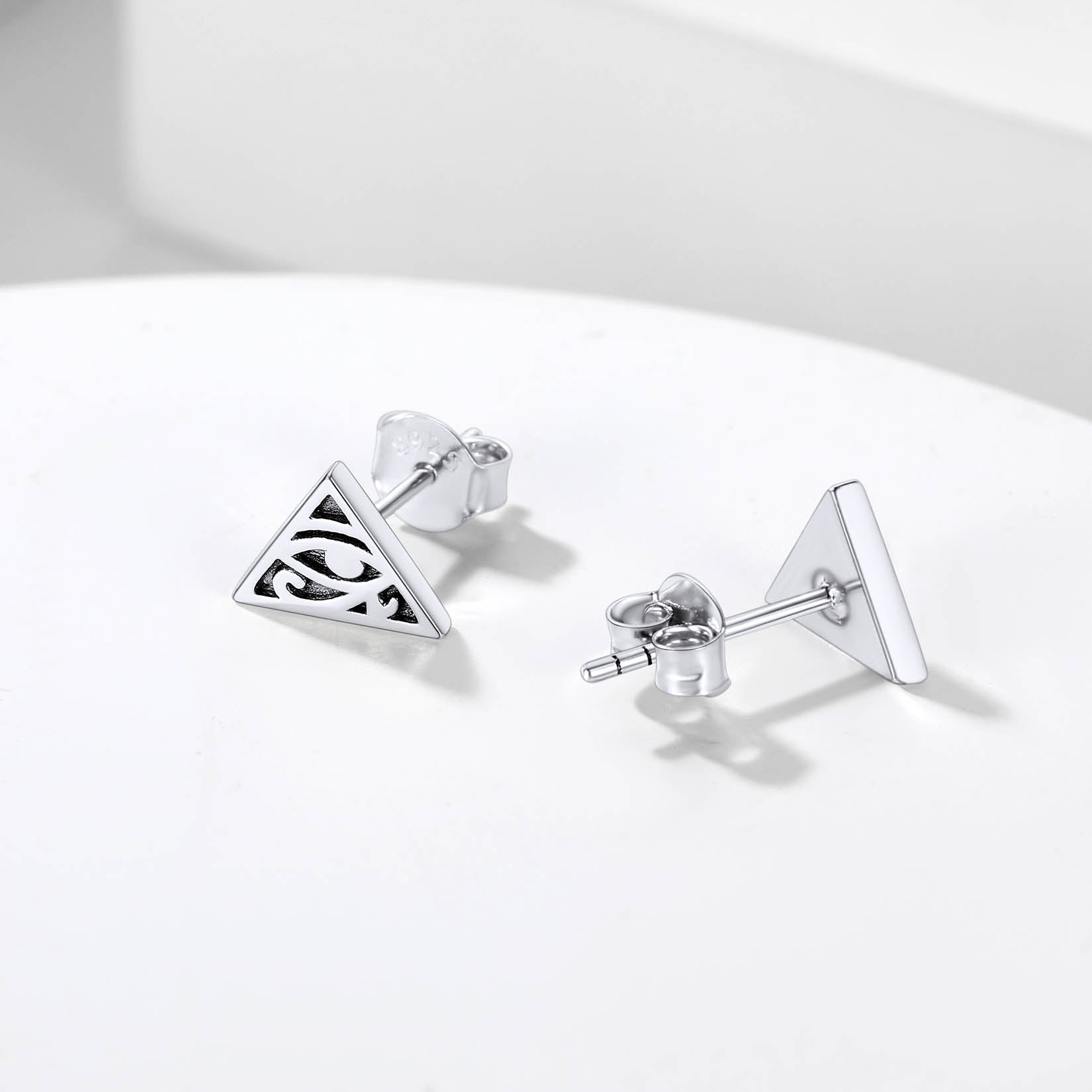 Sterling Silver Eye of Ra Stud Earrings for