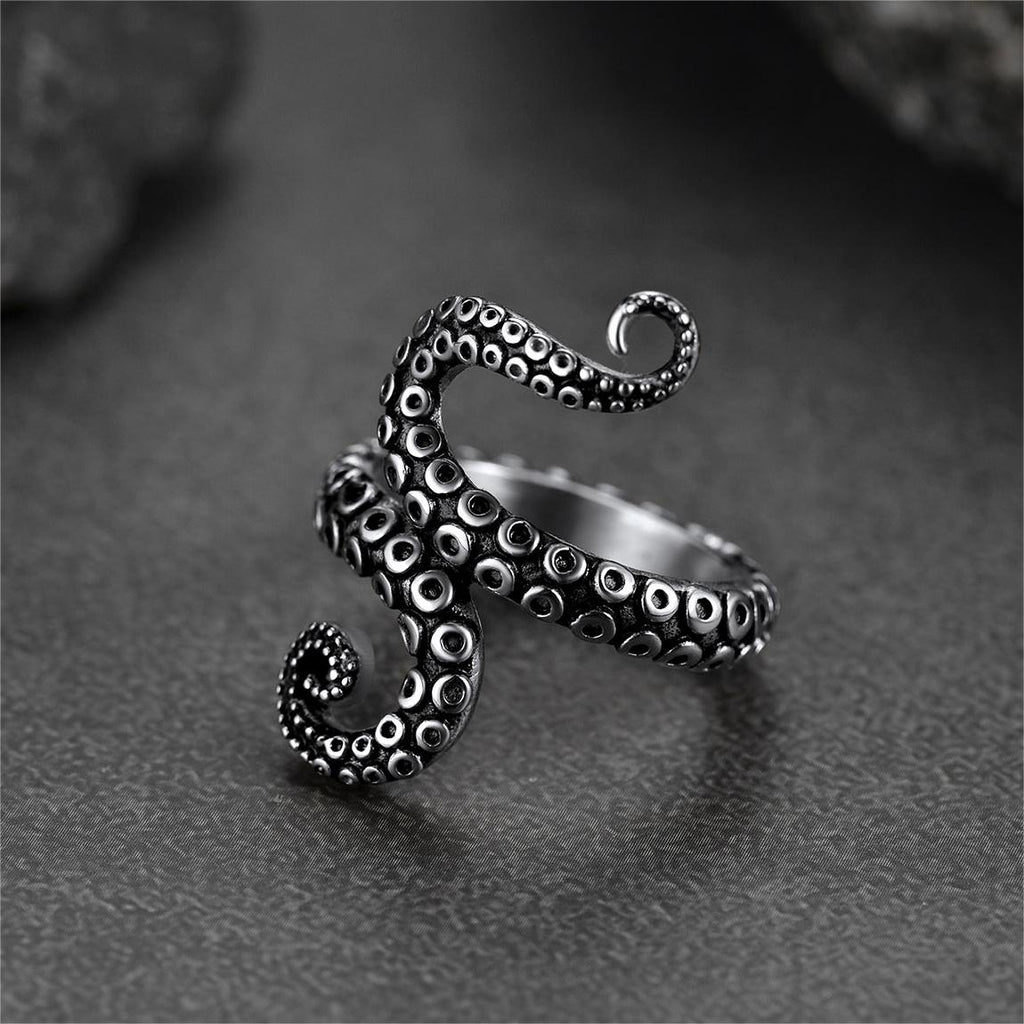 Punk Octopus Tentacle Ring for in Stainless Steel