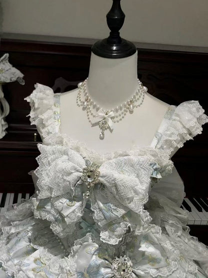 [pre-order Deadline: May 13] Blue/white/light Green Butterfly Fantasy Dress + Complete Set