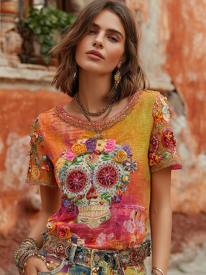 Subtly Elegant T-Shirt with a Refined Vintage Look