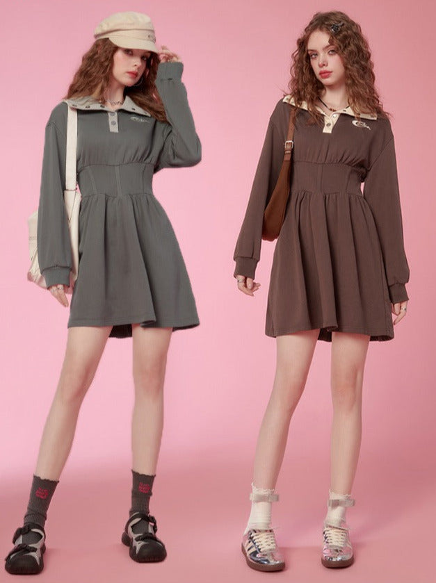 American Retro Waist Mark Design Dress