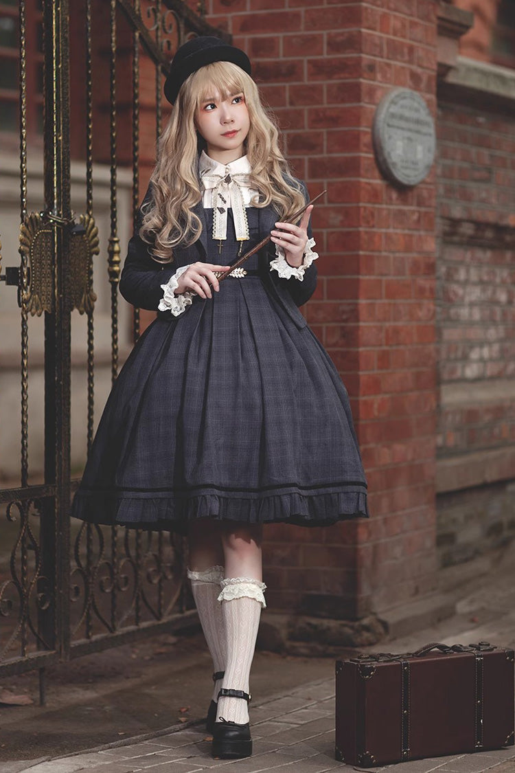 Princess Lost in the Fog Ruffle College Style Classic Lolita Jsk Dress 2 Colors