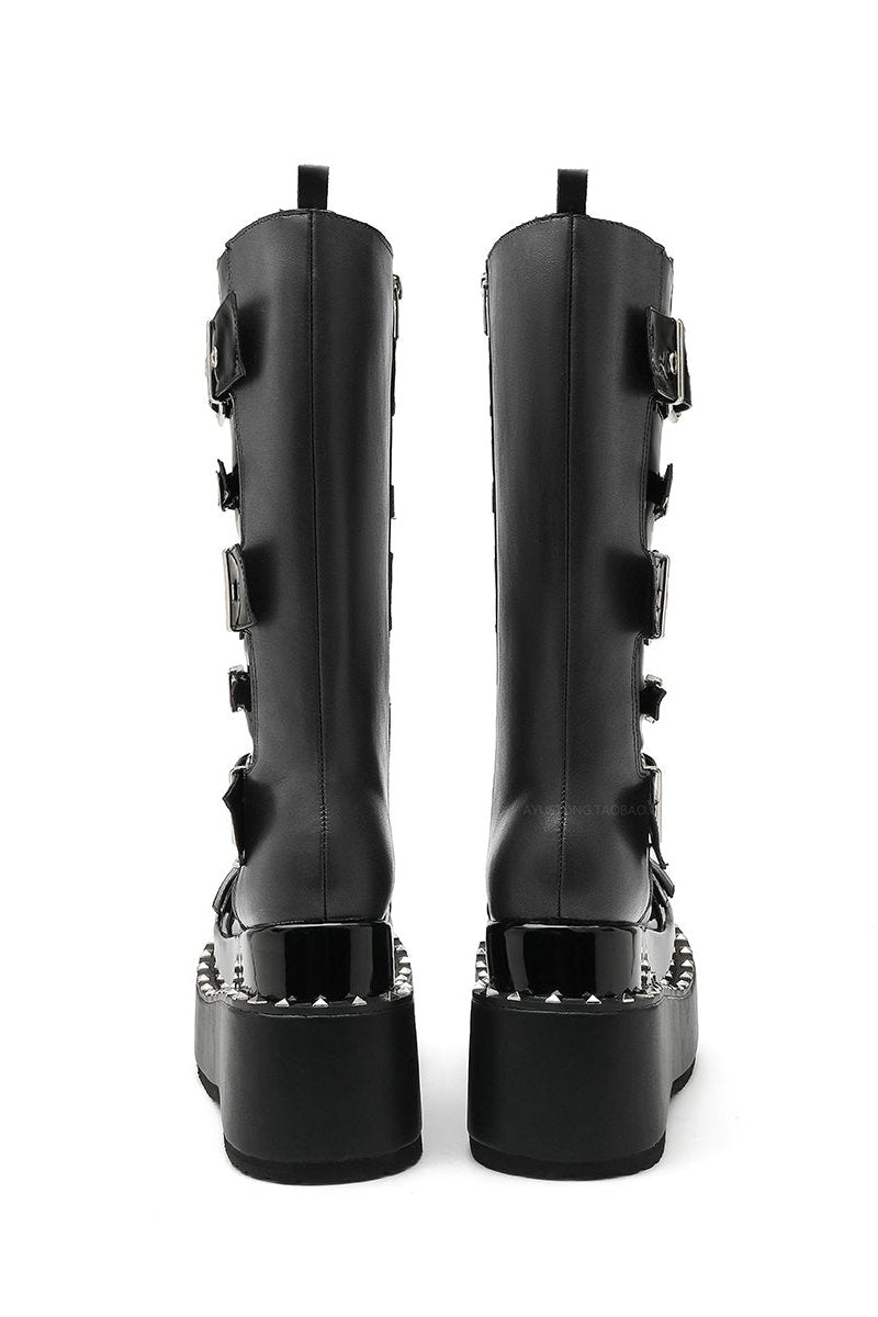 Dark Punk Long Boots