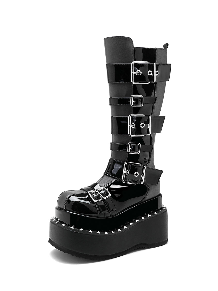 Dark Punk Long Boots