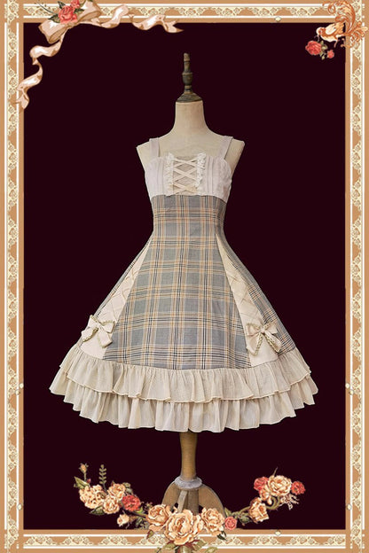Multi-color Backlight Memoirs Slim Bowknot Sleeveless Ruffle Classic Lolita Dress