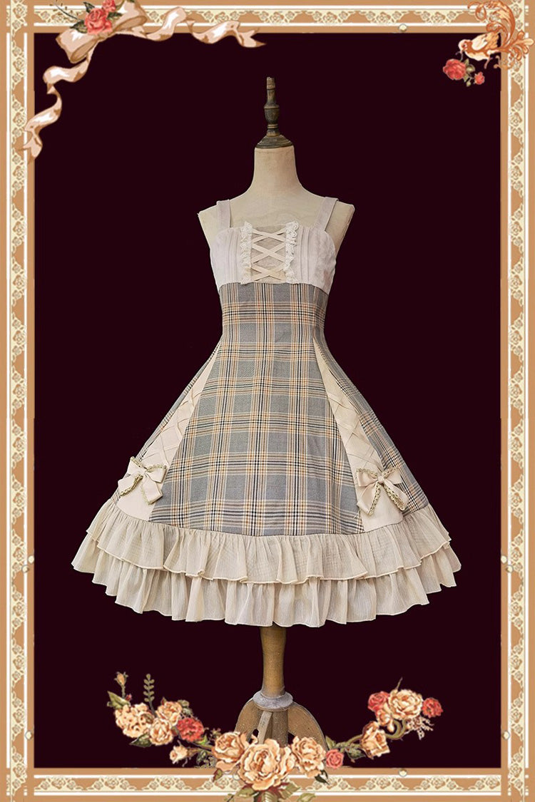 Multi-color Backlight Memoirs Slim Bowknot Sleeveless Ruffle Classic Lolita Dress