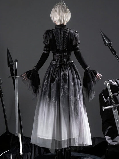 [pre-order Deadline: June 8] Phantom Knight Dark Gothic Military Dress Full Set (jacket + Bustier Top + Skirt)
