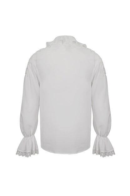 White Ruffled Collar Puff Sleeved Gothic Shirt