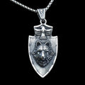 Eagle and Wolf Head Plaque Pendant