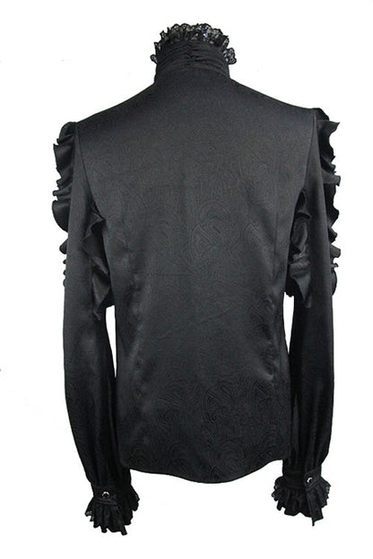 Black Vampire Ruffled Sleeves Gothic Blouse