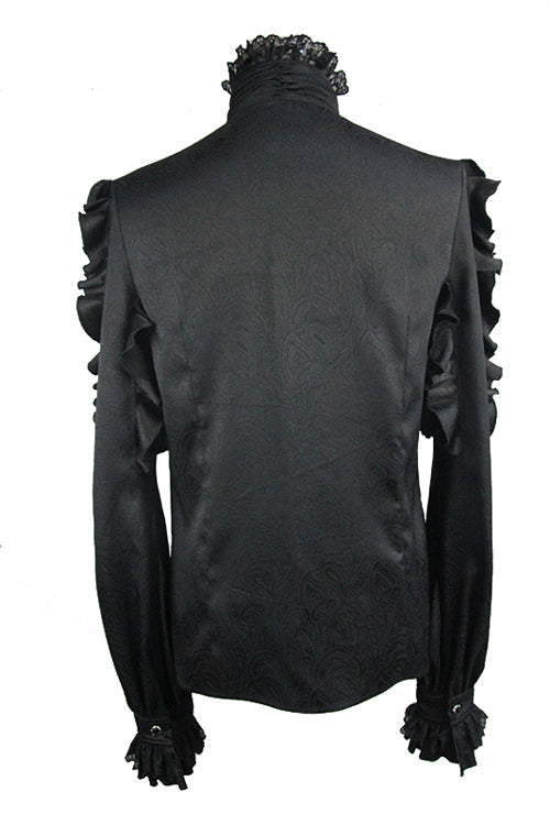 Black Vampire Ruffled Sleeves Gothic Blouse