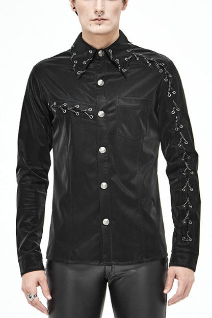 Black Rock Drawstring Punk Blouse
