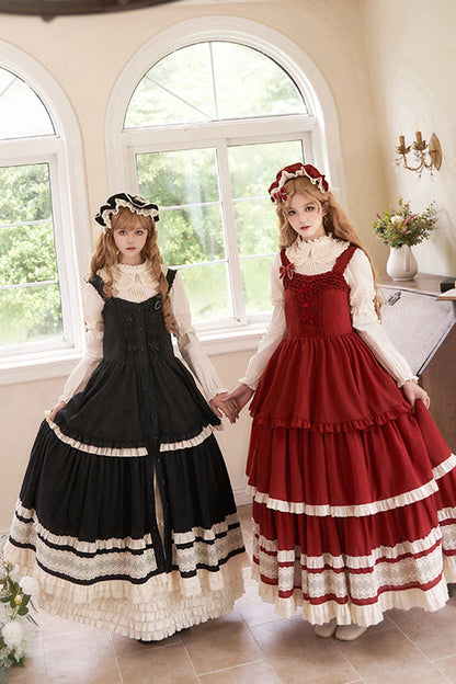Black [lily] Multi-layered Ruffle Lace Classic Lolita Jsk Dress