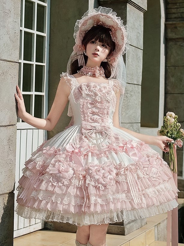 [pre-order Deadline: April 3] Pure Sweet Rose Fantasy Tiered Lolita Dress