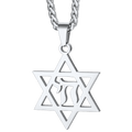 Star of David Hebrew Letter Necklace for