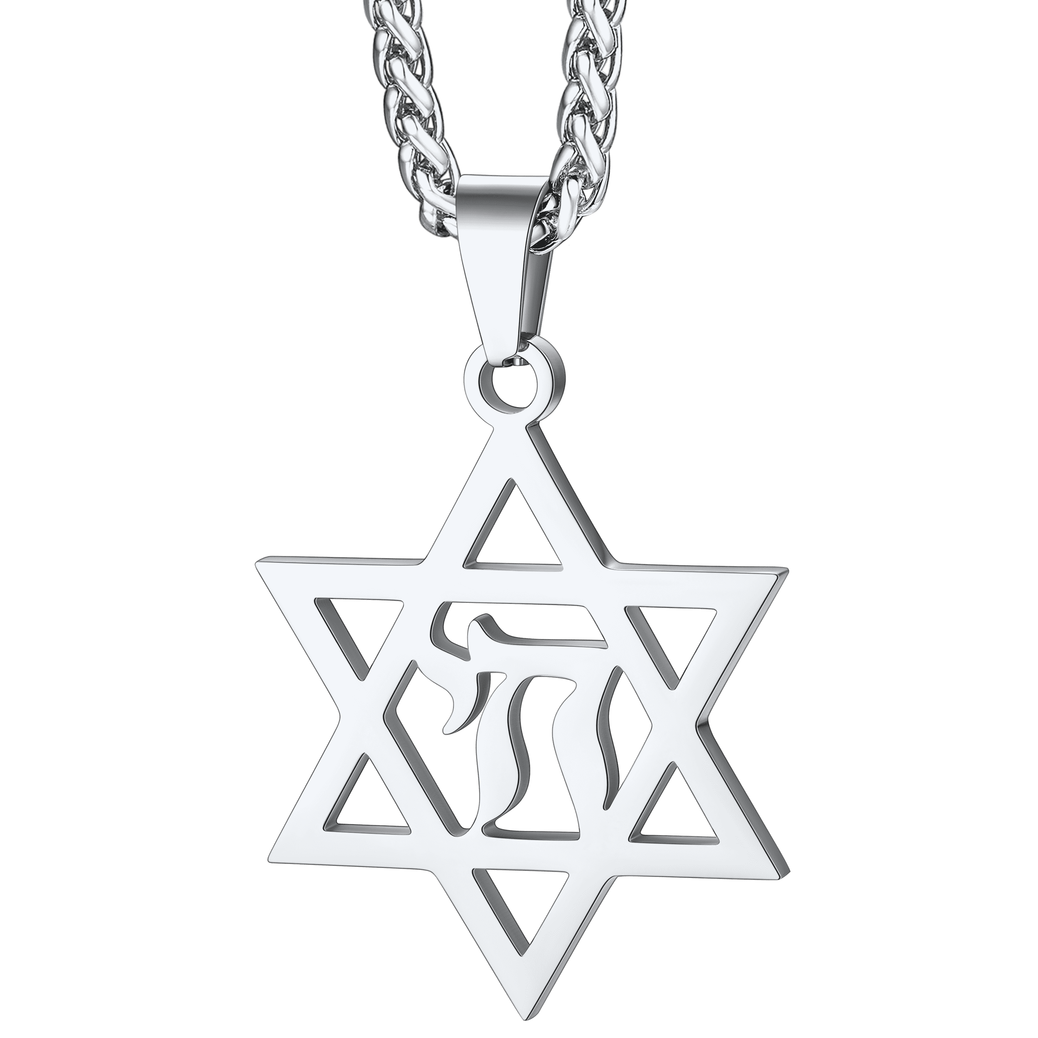 Star of David Hebrew Letter Necklace for