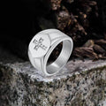 Fashionable Diamond Cross Stainless Steel Ring