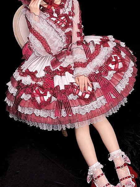 [pre-order Deadline: April 3] Pure Sweet Rose Fantasy Tiered Lolita Dress