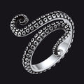 925 Sterling Silver Gothic Animal Octopus Ring for