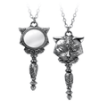 Gothic Sacred Cat Mirror Pendant With Ornate Detailing