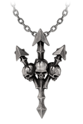 Gothic Skull Trident Pendant With Metalhead Style Charm