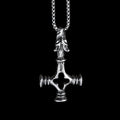Hammer Wolf Cross Pendant