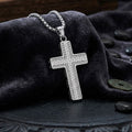 Hip Hop Great Wall Pattern Gem Cross Stainless Steel Pendant