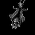 Horned Satan Devil Skull Pendant
