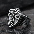 Shield Crusader Templar Cross Stainless Steel Ring for