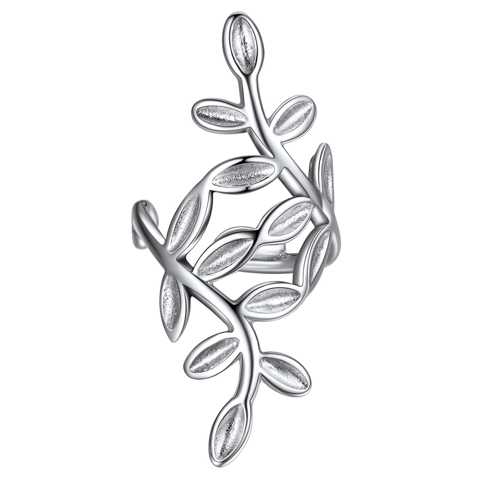 Sterling Silver Leaf Non Piercing Clip on Cartilage Ear Cuff Earrings 1pc