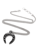 Mala Fortuna Upside-down Horseshoe Pendant With Skull