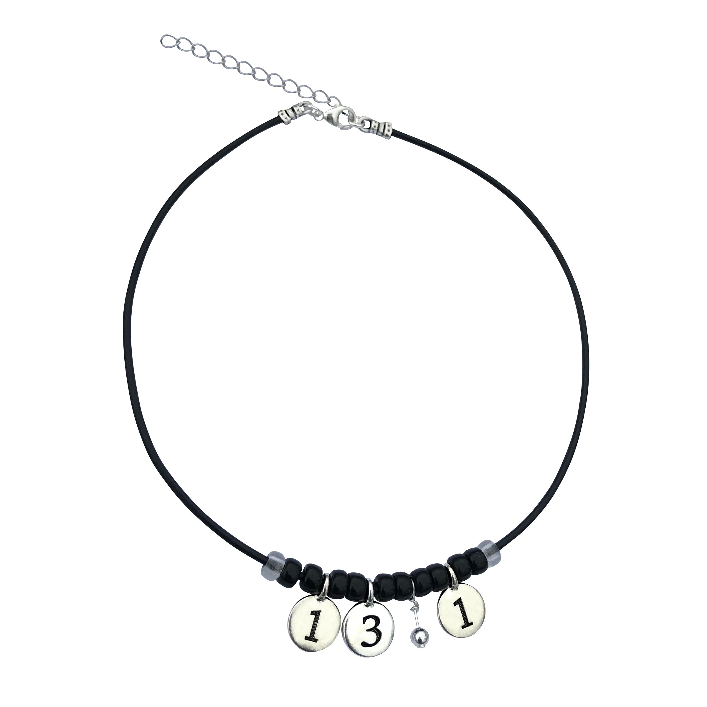 Dragonweave Half Marathon Necklace Silver Plated 13.1 Black Leather Handmade Marathon Necklace