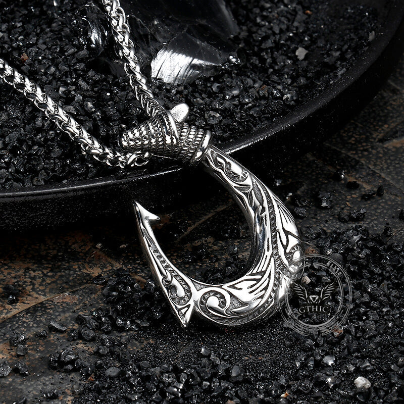Nordic Viking Fish Hook Stainless Steel Pendant
