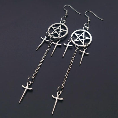 Pentagram Swords Earrings