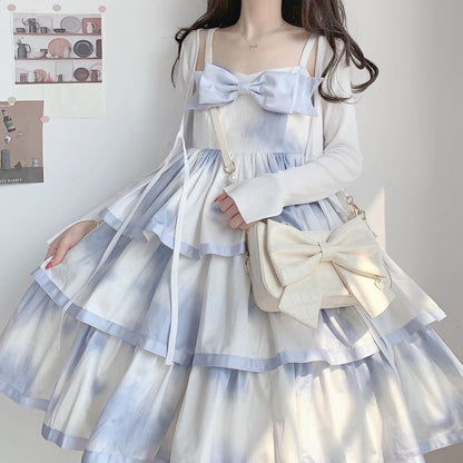 Heart Charm Bow Bag [short & Pearl Long Strap Included]