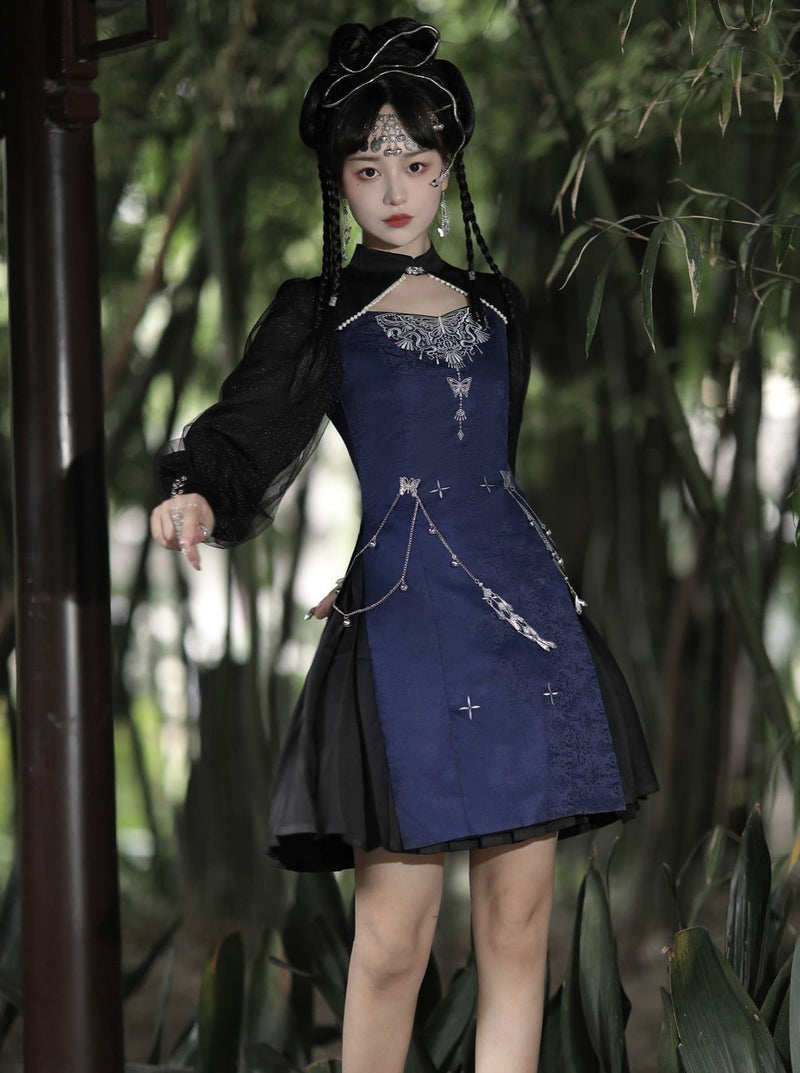 Butterfly Chain Accessories Chinese-style Inspired Layered Dress