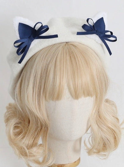 Cat Ears Bow Beret