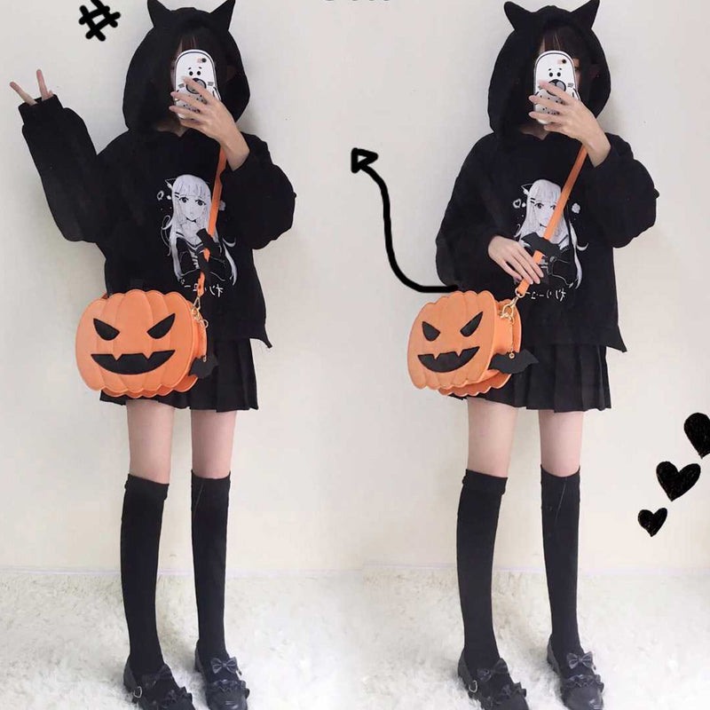 Bat Motif Pumpkin Bag