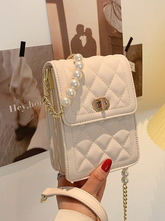 Pearl Chain Flap Bag
