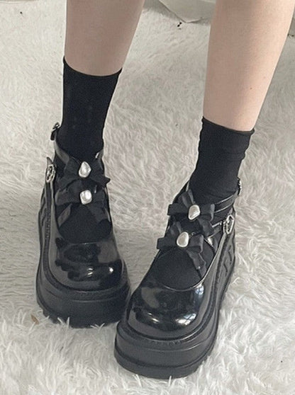 Cross Bow Strap Wedge Sole Shoes