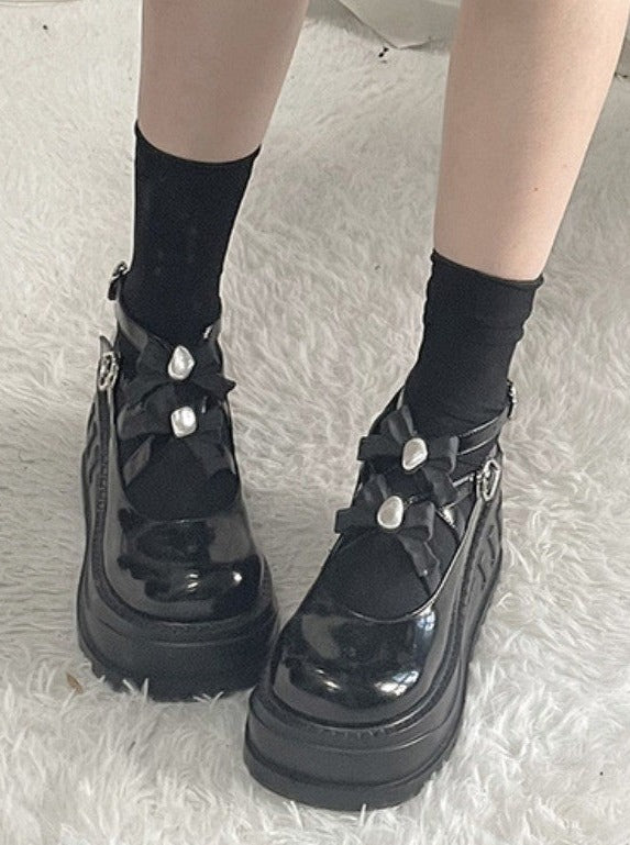 Cross Bow Strap Wedge Sole Shoes